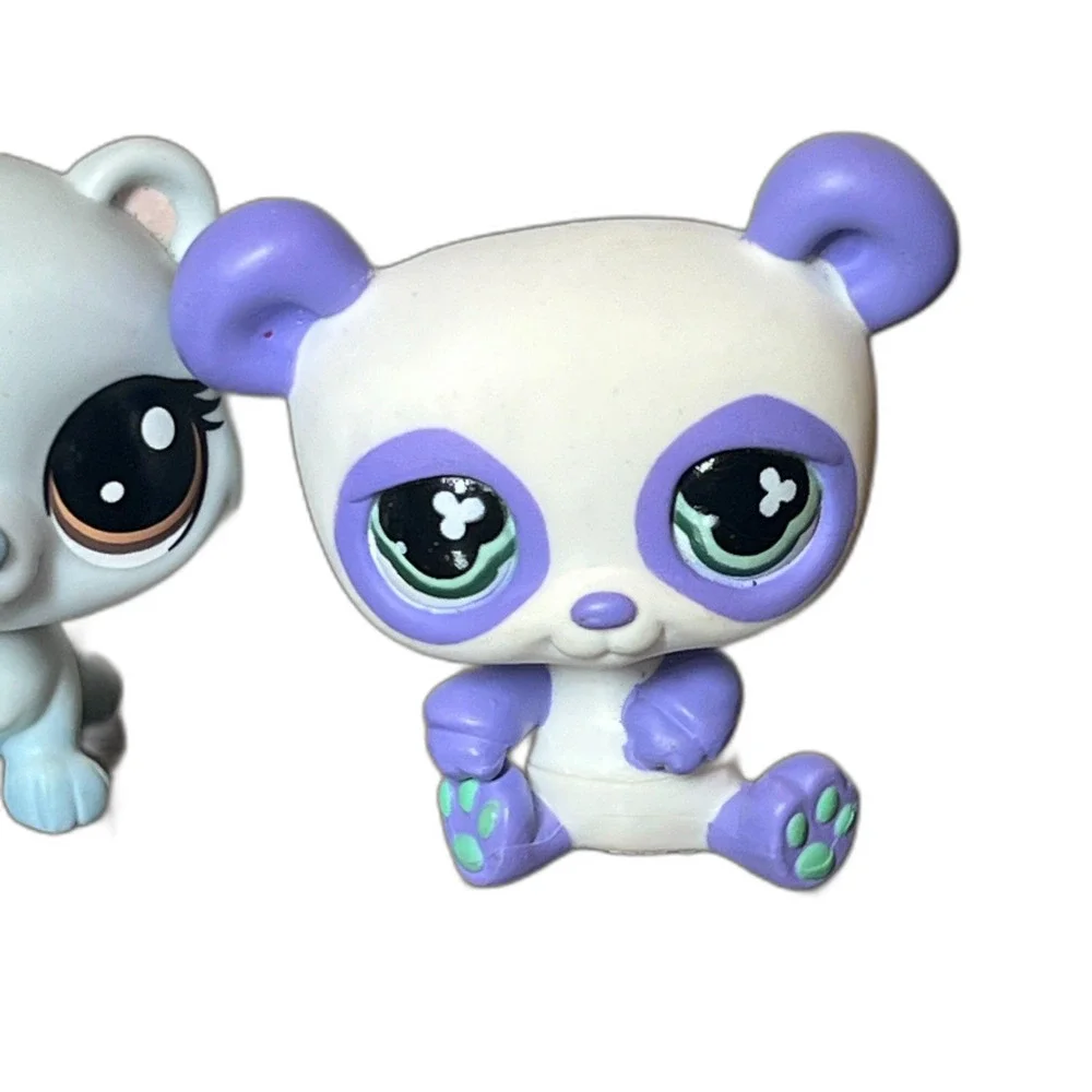 Littlest Pet Shop Style Figure Lot - 1 Monopoly Panda, 1 Polar Bear, 2 Mini Dogs